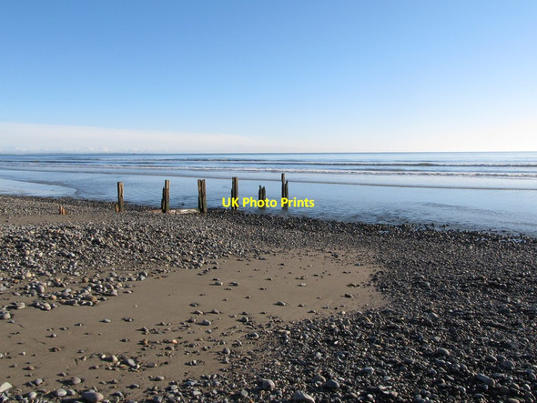 Photo 6"x4" Decayed groyne on the beach east of the Slieve Donard Hotel Newcastle\/J3732 c2012