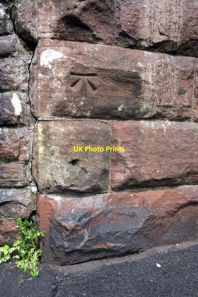 Photo 6"x4" Benchmark on B6413 railway bridge Lazonby c2012