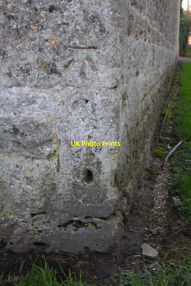 Photo 6"x4" Benchmark on building at junction near the White Hart Wytham c2012