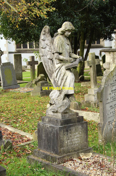 Photo 6"x4" St Mary, Church End, Hendon - Churchyard angel Hendon\/TQ2389 c2012