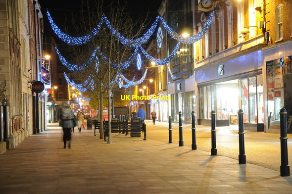 Photo 6"x4" Christmas lights on Worcester High Street 1 Worcester c2012