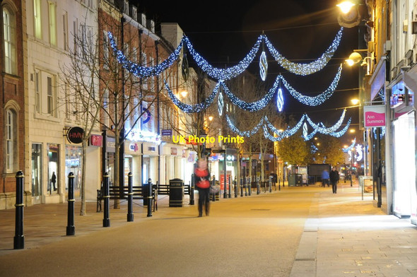 Photo 6"x4" Christmas lights on Worcester High Street 2 Worcester c2012