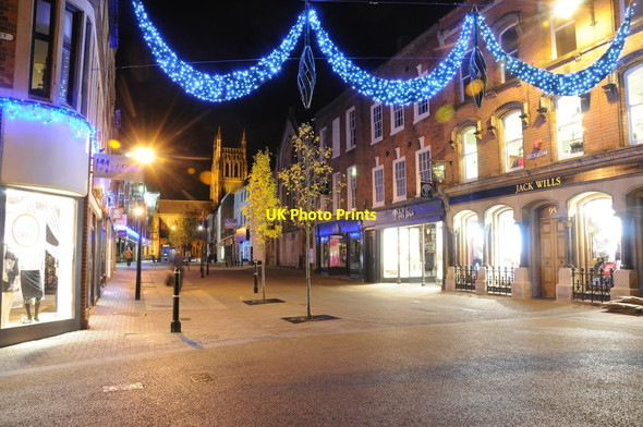 Photo 6"x4" Christmas lights on Worcester High Street 4 Worcester c2012