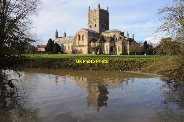 Photo 6"x4" Tewkesbury Abbey and River Swilgate Tewkesbury c2012