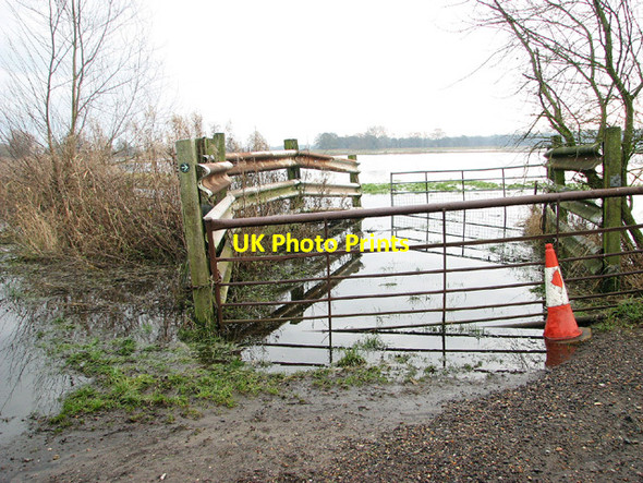 Photo 6"x4" Flooded pastures north of the Locks Inn Dockeney c2012