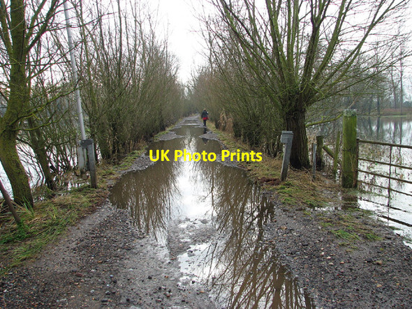 Photo 6"x4" Flooded access road to the Locks Inn, Geldeston Dockeney c2012