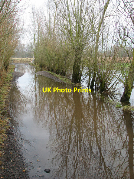 Photo 6"x4" Flooded access road to the Locks Inn, Geldeston Dockeney c2012 P1