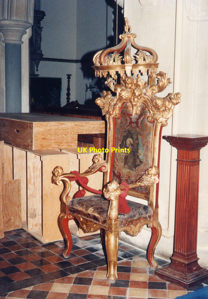 Photo 6"x4" St Mary & All Saints, Beaconsfield - Bishop's throne Beaconsfield c1995