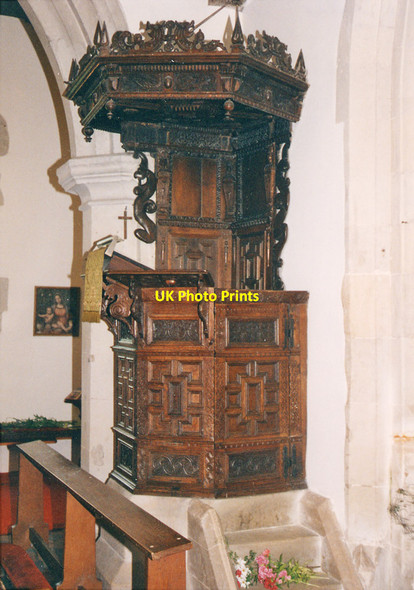 Photo 6"x4" St Giles, Cheddington - Pulpit Cheddington c1994