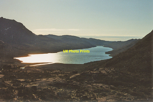 Photo 6"x4" View down to Loch Sealga Meall a' Chlaignn c1990