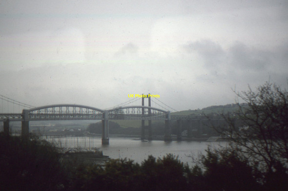 Photo 6"x4" The Tamar Bridges, from the train Saltash\/SX4258 c1994