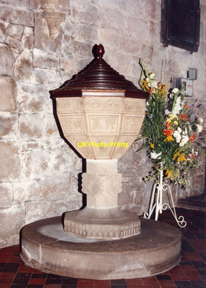 Photo 6"x4" St Mary, Wirksworth - Font Wirksworth c1991