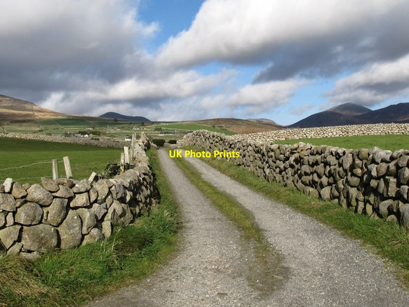 Photo 6"x4" Farm access road heading north from Sabbath Hill Annalong c2012