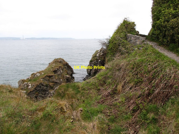 Photo 6"x4" The North Down Coastal Path following a narrow shelf carved out of the cliff Craigavad c2012