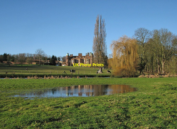 Photo 6"x4" Madingley Hall reflected Madingley c2013