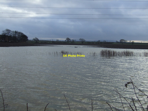 Photo 6"x4" Flooded field off Long Lane Crathorne c2012