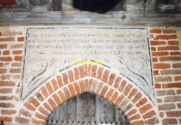 Photo 6"x4" Holy Innocents, Lamarsh - Porch text Alphamstone c1999