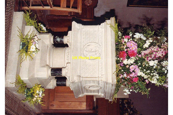 Photo 6"x4" St Mary, Great Canfield - Font Great Canfield c1991