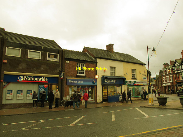 Photo 6"x4" Shops at the north end of the High Street Sandbach c2012