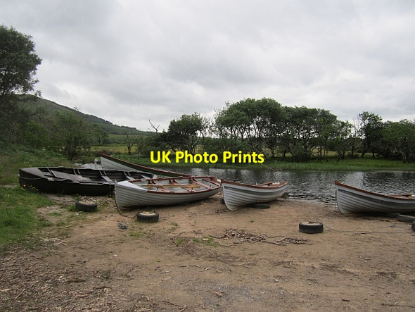 Photo 6"x4" Fishing boats on Lough Beltra Glenisland c2012