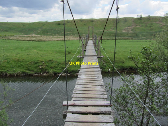 Photo 6"x4" Frail bridge over River Ayr at North Limmerhaugh Alder Burn\/NS6126 c2012