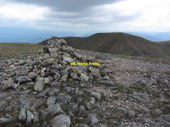 Photo 6"x4" Summit cairn on Meall na Teanga - View to Meall Coire Lochain Meall na Teanga\/NN2292 c2012