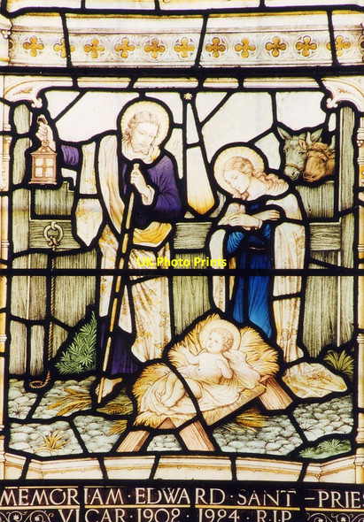 Photo 6"x4" St Mary the Virgin Elsenham - Stained glass window Gaunt's End c1998