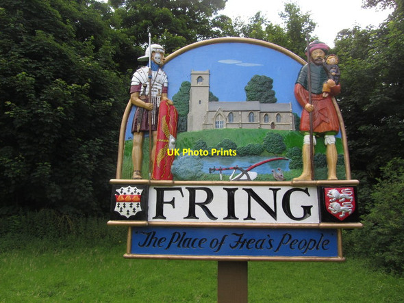 Photo 6"x4" Village sign at Fring, Norfolk Fring c2012