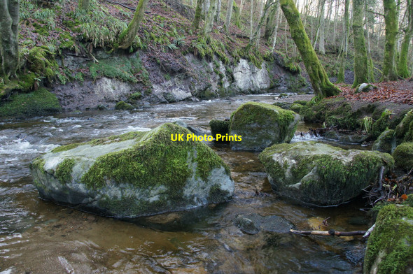 Photo 6"x4" Boulders in the Alyth Burn, Den o' Alyth Alyth c2013