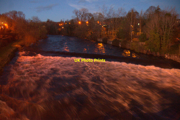 Photo 6"x4" Weir on the River Ericht at Blairgowrie at night Blairgowrie c2012