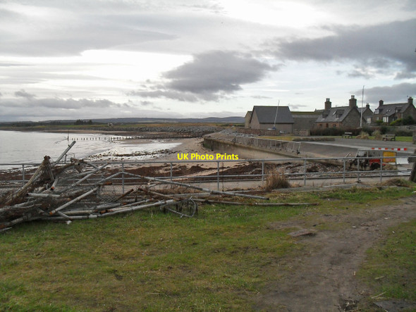 Photo 6"x4" Storm damage at Golspie pier Drummuie c2013