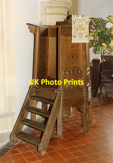 Photo 6"x4" St Mary, Gestingthorpe - Pulpit Gestingthorpe c1996