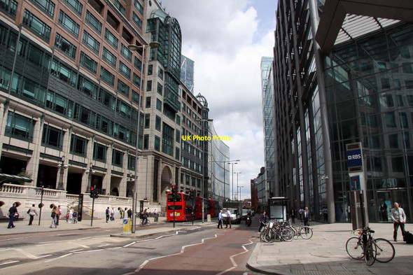 Photo 6"x4" Looking down Bishopsgate London c2012