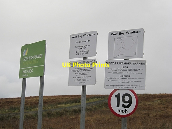 Photo 6"x4" Signage, Wolf Bog Windfarm Ballyclare c2012