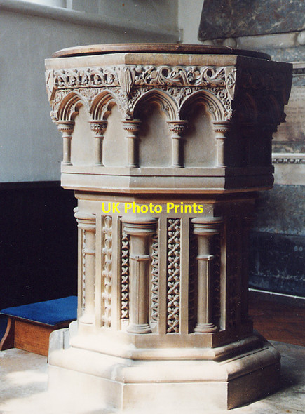 Photo 6"x4" St Mary the Virgin, Wotton-Under-Edge - Font Holywell\/ST7693 c2000