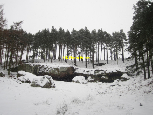 Photo 6"x4" St Cuthbert's Cave in the snow Holburn c2013