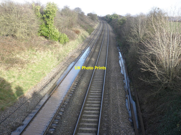 Photo 6"x4" Flood water on the main line to Paddington West Lyng c2013