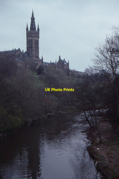 Photo 6"x4" Glasgow University and the River Kelvin, from Partick Bridge Dowanhill c1993