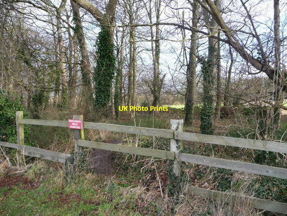 Photo 6"x4" Private property sign on school's roadside fence Toulston c2013