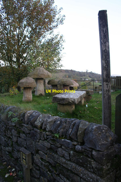 Photo 6"x4" Staddle stones for sale Darley Bridge c2012