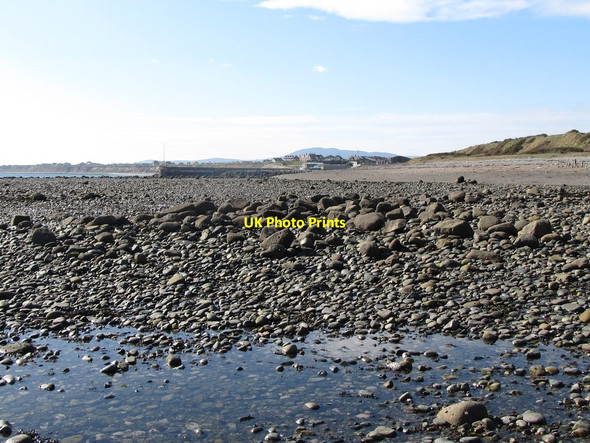 Photo 6"x4" The stony beach east of the entrance to Kilkeel Harbour Kilkeel c2011