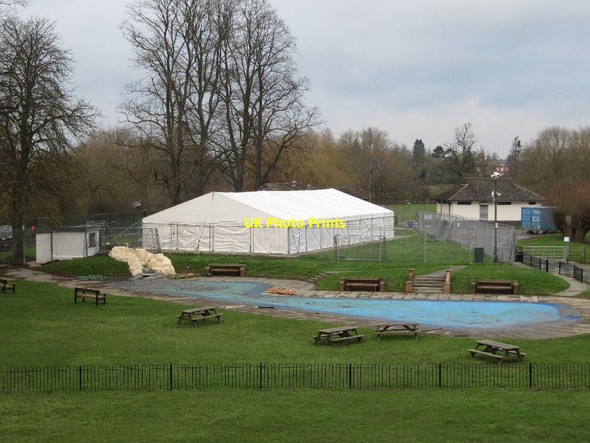Photo 6"x4" Tent over the pool Wallingford c2013
