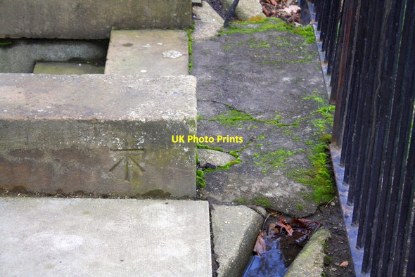 Photo 6"x4" Benchmark on bandstand steps wall, Kensington Gardens Kensington\/TQ2579 c2013