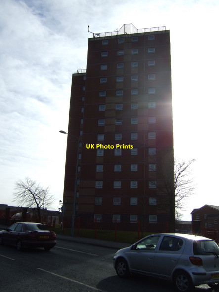 Photo 6"x4" Tower block off Scholes Wigan c2013