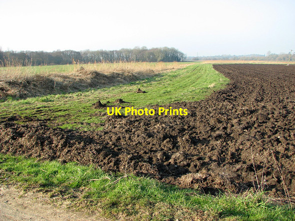 Photo 6"x4" Fields and drainage ditch, Barsham Marshes Beccles c2013