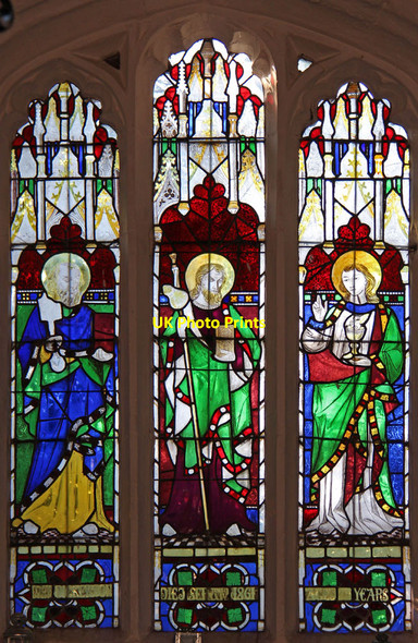 Photo 6"x4" All Saints, Hartest - Stained glass window Hartest c2013