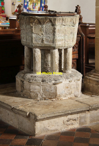 Photo 6"x4" All Saints, Drinkstone - Font Drinkstone\/TL9561 c2013