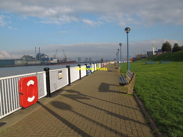 Photo 6"x4" Riverside path east of the Thames barrier Woolwich c2013