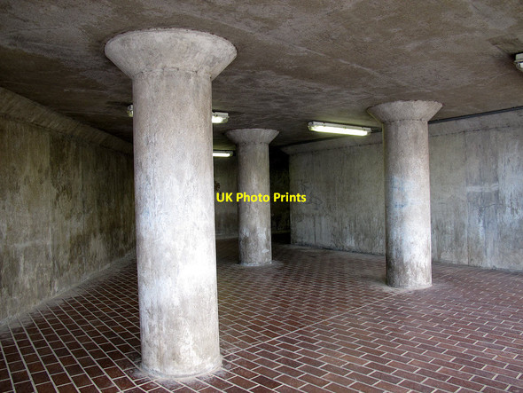 Photo 6"x4" Concrete columns in the Thames Barrier subway Woolwich c2013