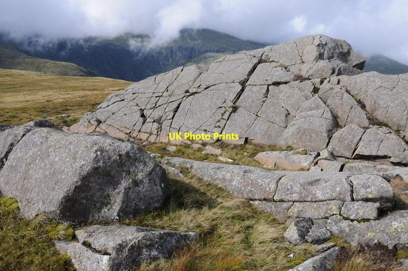 Photo 6"x4" Rocks on Craig Eigiau Llyn Eigiau Reservoir c2012